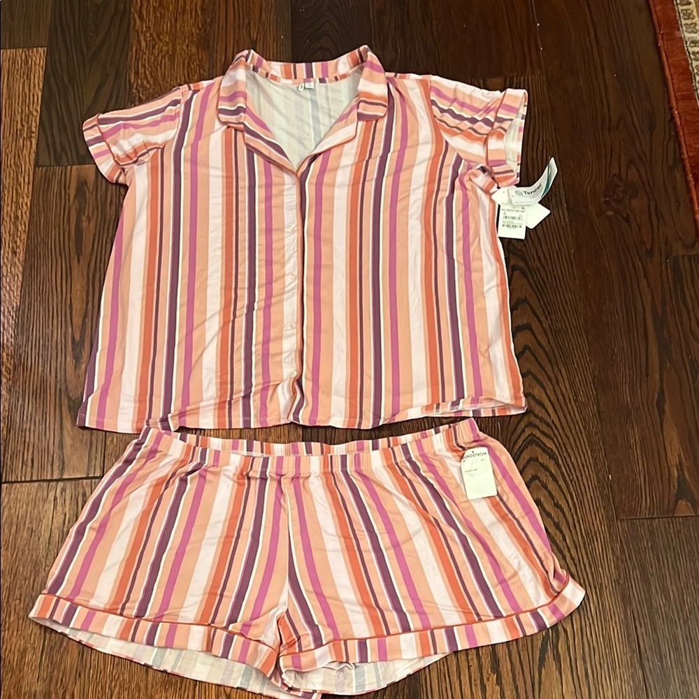 NWT Multi striped tencel pajamas